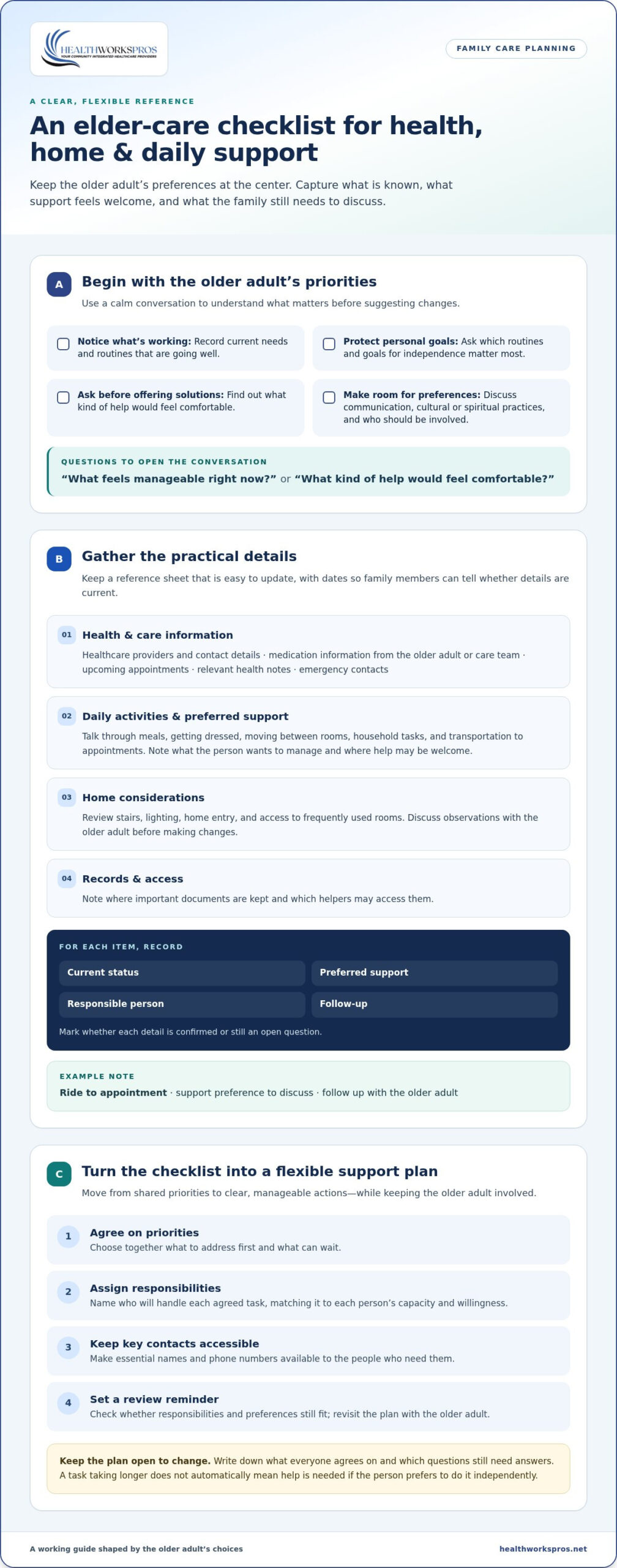 Elder Care Planning Checklist: A Practical Guide for Families